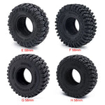 1.0 Inch Soft Rubber RC Crawler Tires 4Pcs for TRX-4M Axial SCX24 close-up view