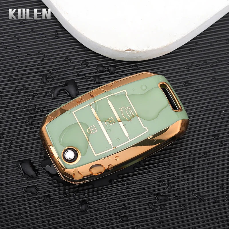 TPU Car Flip Key Case Cover Shell Fob For KIA RIO 3 K2 K3 K4 K5 Sportege Picanto Optima Soul Ceed Sorento Forte Stinger Cerato
