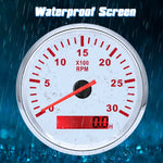 85mm Tachometer Gauge with Digital Hourmeter RPM Sensor | Universal for Car Boat close-up view