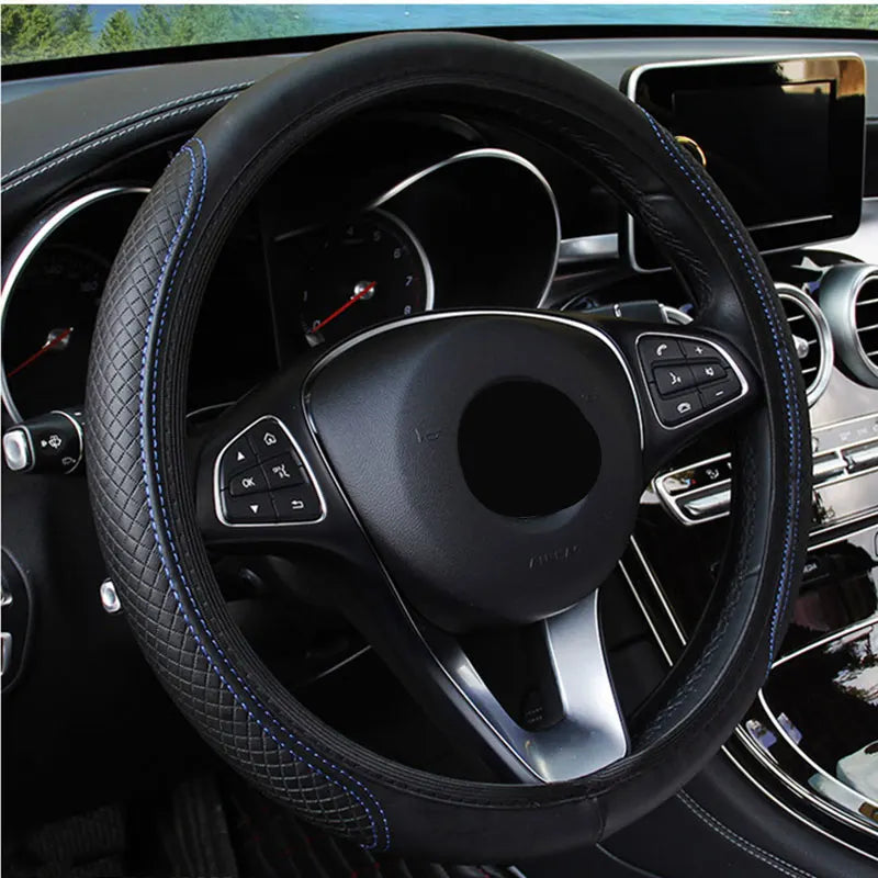 Universal Steering Wheel Cover, Non-Slip Micro Fiber Leather detail view