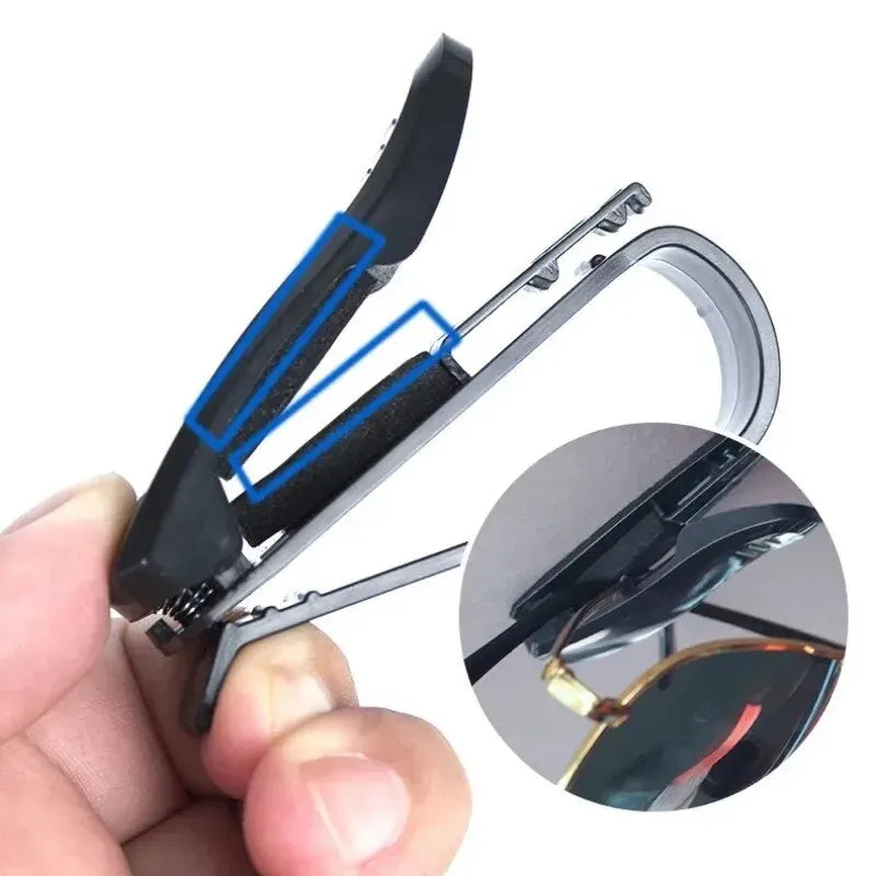 Sun Visor Glasses Clip Holder 2PCS Black close-up view