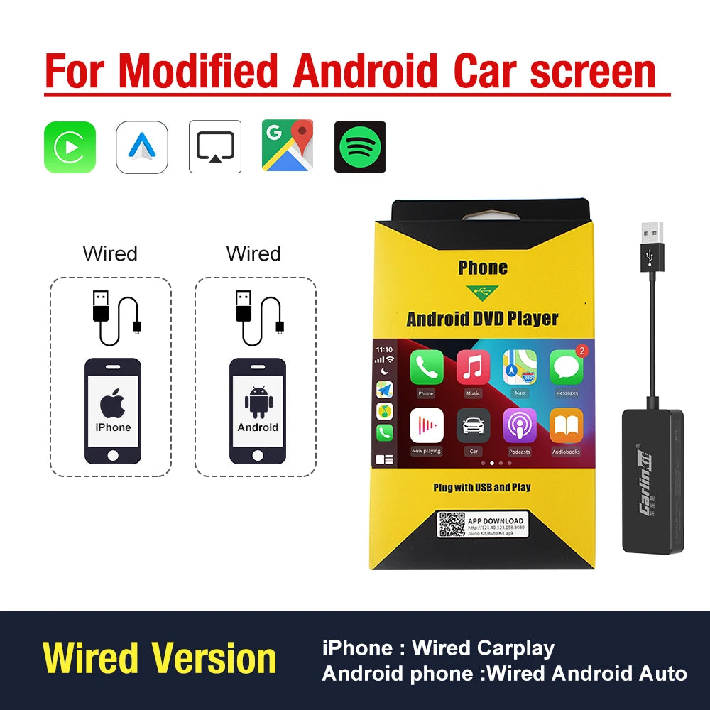 CarPlay Wireless Android Auto Dongle | Upgrade Your Android Car Screen close-up view