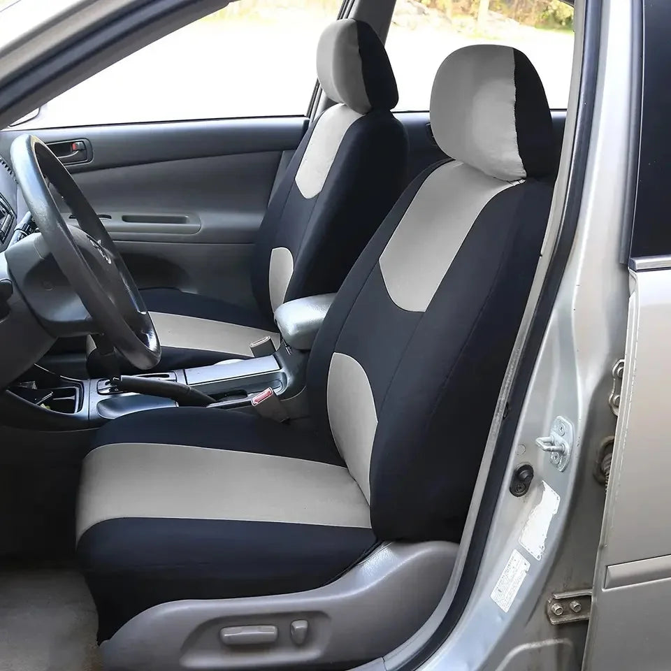 Universal Car Seat Cover Set 9 Pcs Polyester Knit Fabric Four Seasons close-up view