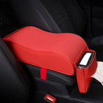 PU Leather Car Center Console Armrest Pad Ergonomic Curve Shape Tissue Pocket Storage Car Interior Gifts
