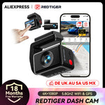 REDTIGER A4 Dash Camera Front and Rear 4k Dash Cam  Drive Recorder for WiFi GPS Car Dvr for 24H Parking Mode Black Box for Car
