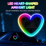 1pc Solar Powered Car Neon Light Striped Heart Lamp Led Ambient Light Wireless Suction C detail view