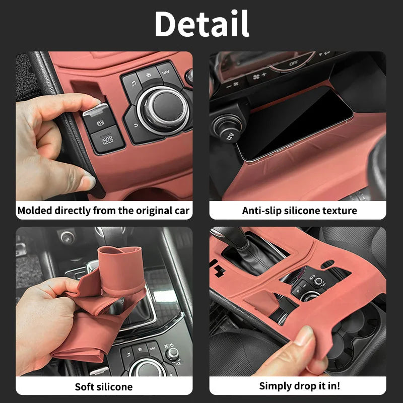For Mazda CX-5 Center Console Silicone Waterproof Protective Pad Anti‑Slip Water Cup alternate view