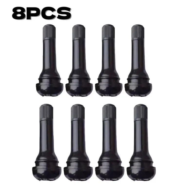 Black TR414 Tubeless Car Tire Valve Stems with Caps | Snap-in Rubber Tire Valve Stem alternate view