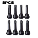 Black TR414 Tubeless Car Tire Valve Stems with Caps | Snap-in Rubber Tire Valve Stem alternate view