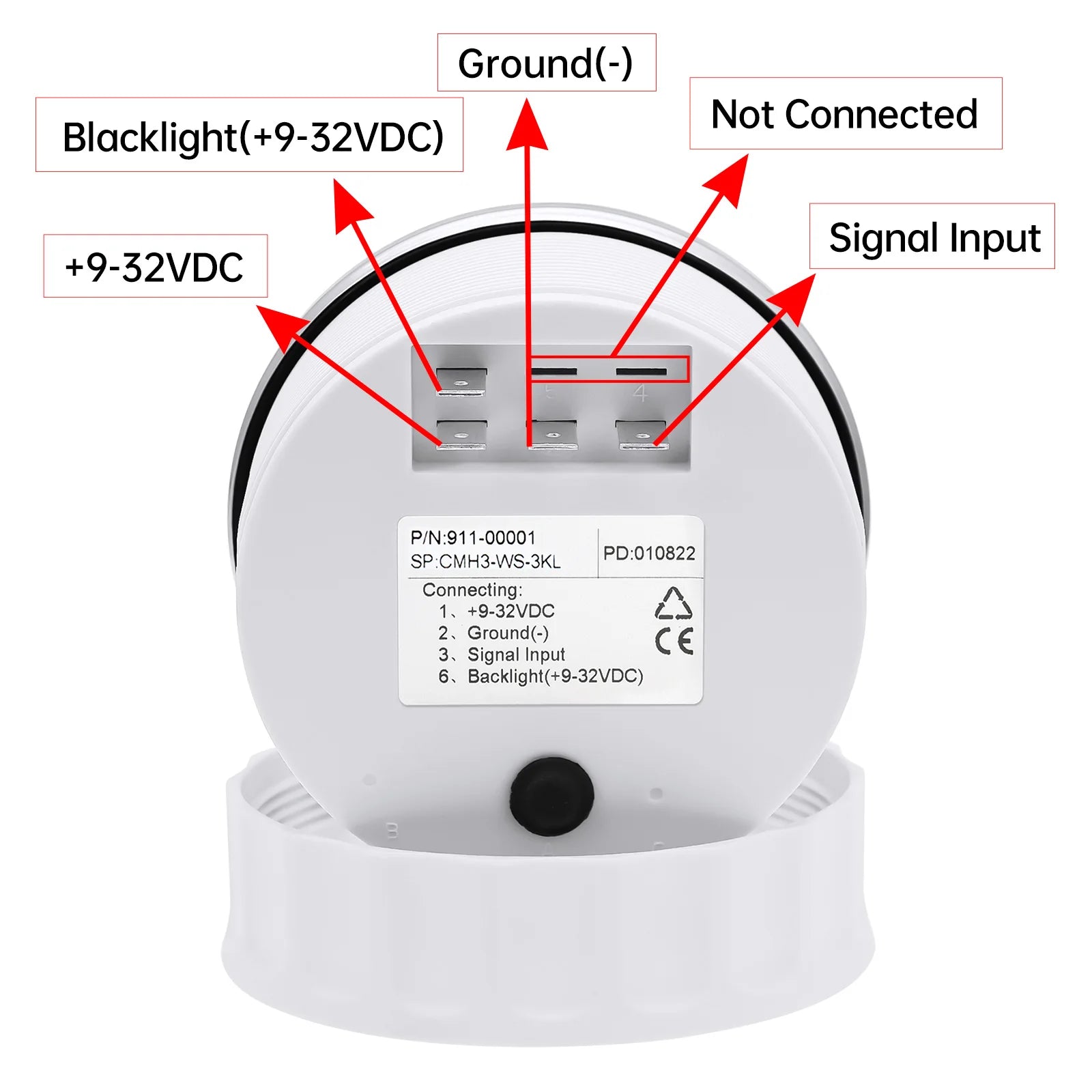 85mm Tachometer Gauge with Digital Hourmeter RPM Sensor | Universal for Car Boat alternate view