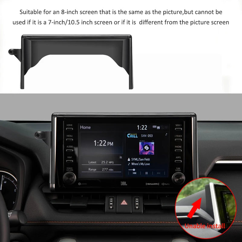 Car Mobile Phone Holder For Toyota Rav4 8-in Screen Fixing Navigation Bracket Wireless Charging Navigation Cellphone Holder