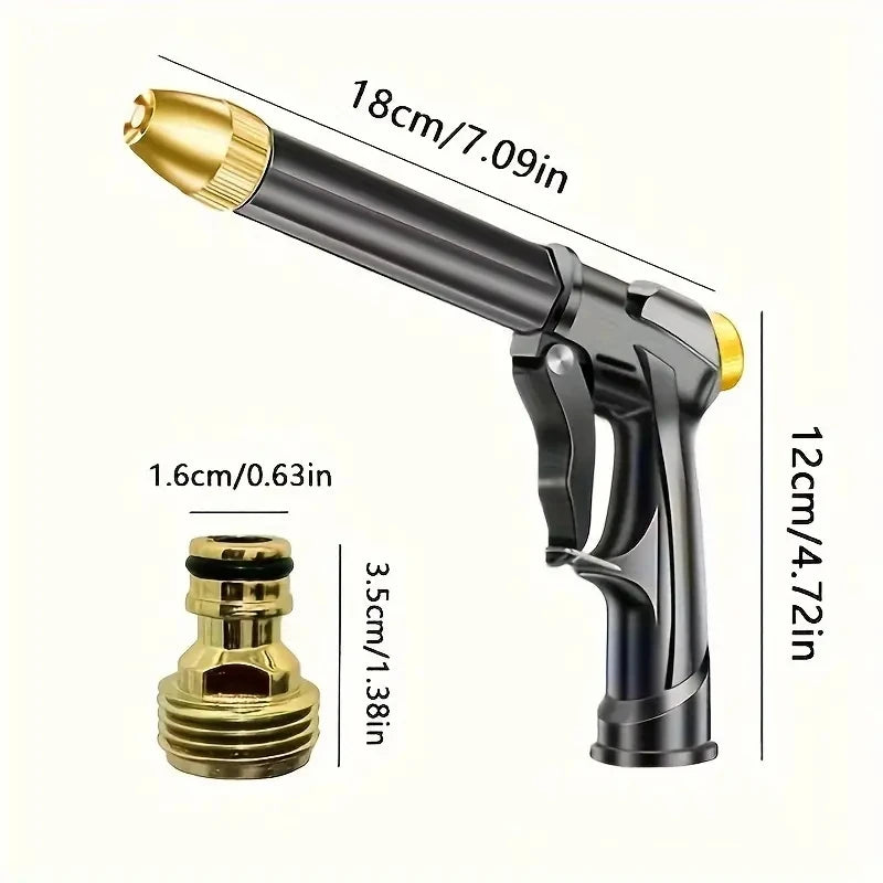 Portable High Pressure Water Gun | Adjustable Metal Cleaning Car Wash Nozzle additional angle