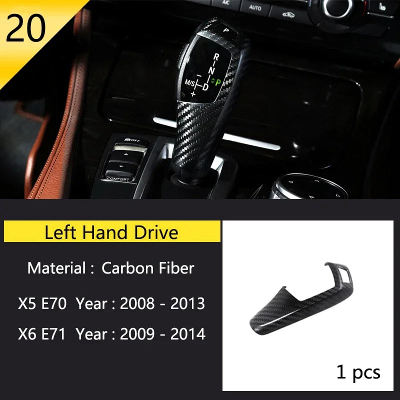 Car Styling For BMW X5 X6 E70 E71 Console Gearshift Frame Decorative Trim Strips Stain close-up view