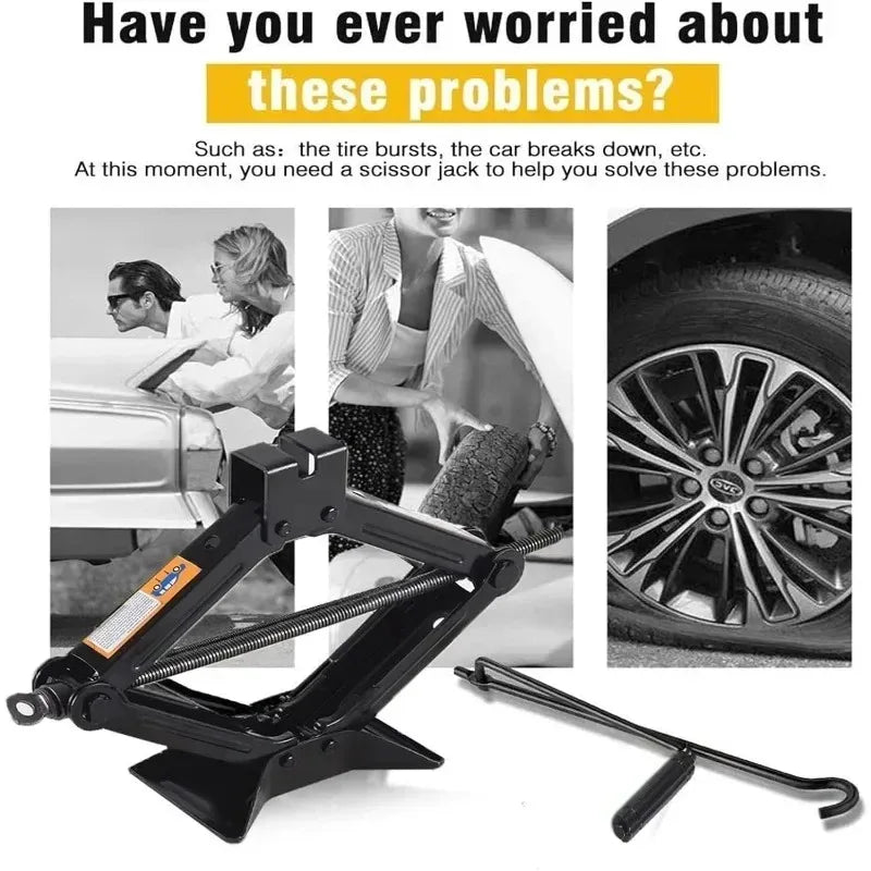 Hand Cranked Car Jack 08T 1T 2T Portable Scissor Jack Labor Saving Tool For Vehicle T alternate view