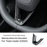 ABS Carbon Fiber Steering Wheel Frame Cover For Tesla Model 3 Highland 2024 Model Y Juniper 2025 Trim Car Interior Accessories