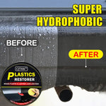 Plastic Trim Restorer Back To Black Gloss Leather Coating close-up view