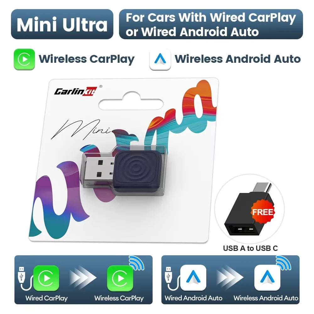 CarlinKit 5.0 Mini Ultra Wireless CarPlay Android Auto Adapter | Plug and Play for OE alternate view