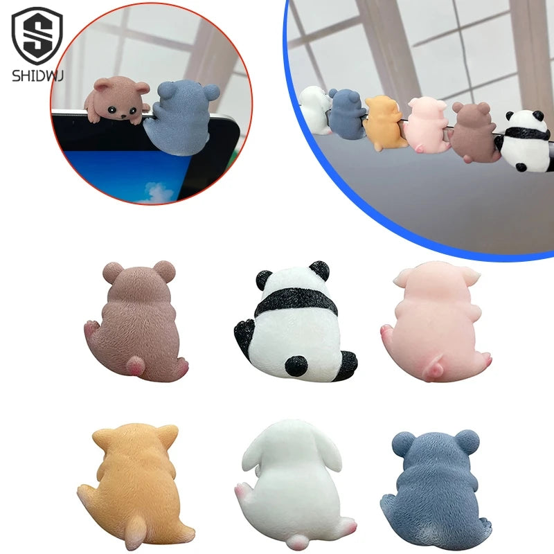 Cute Screen Ornament Monitor Lying Small Animal Decorations Ornaments Panda Koala Pig Car Navigator