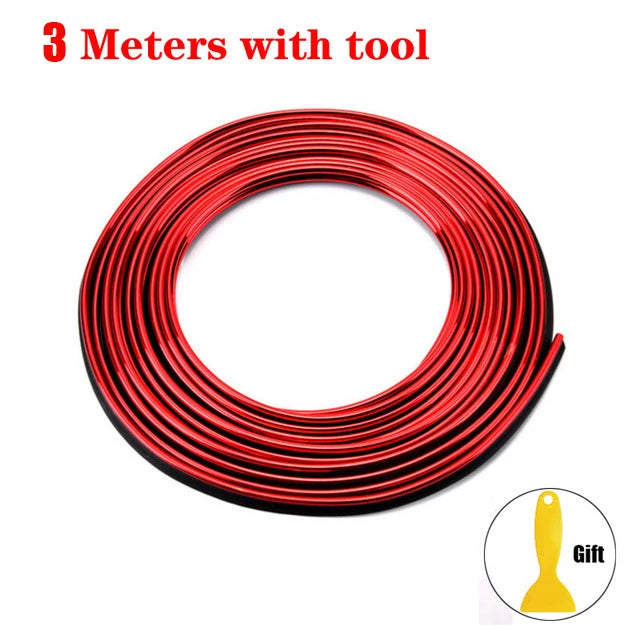 Car Moulding Decoration Flexible Strips1/3/5M Interior Auto Mouldings Car Cover Trim Das detail view