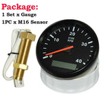 85mm Diesel Engine Tachometer 0-4000RPM | Digital LCD Hour Meter with M16/M18 RPM Sensor detail view