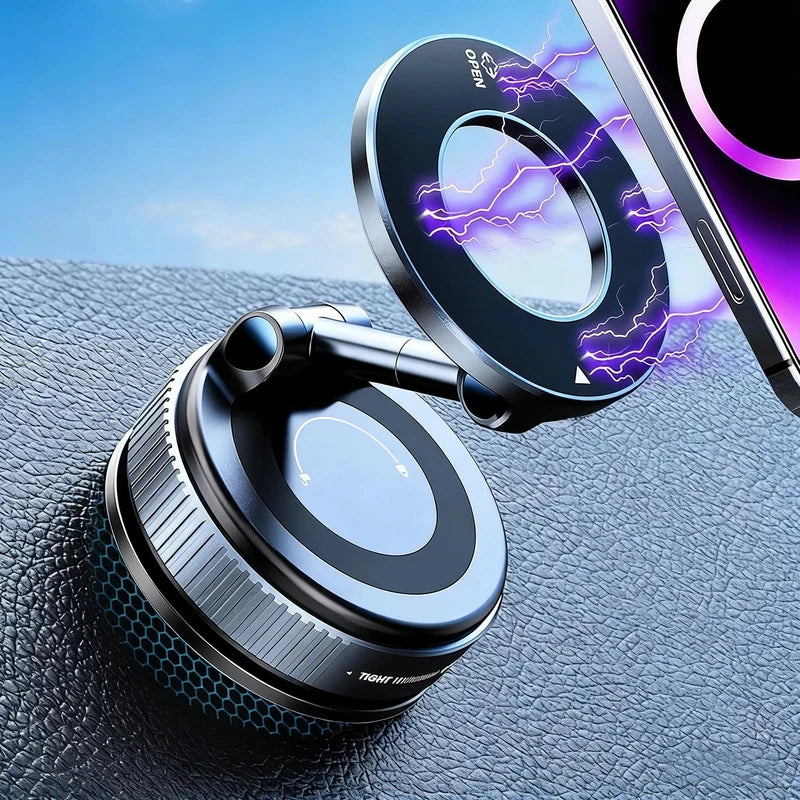 Folding Strong Magnet Magnetic Phone Holder 360° Rotation Desk Car Vacuum Suction Windshield Dashboa