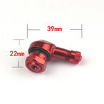 2PCS CNC Motorcycle 90 Degree Angle Valve Stems | Aluminum Tubeless Tire Pressure Chec close-up view