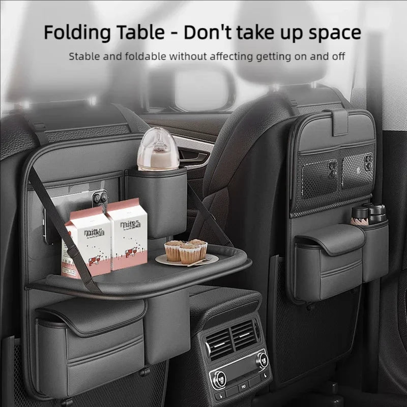 Car Seat Back Organizer with Foldable Table Board