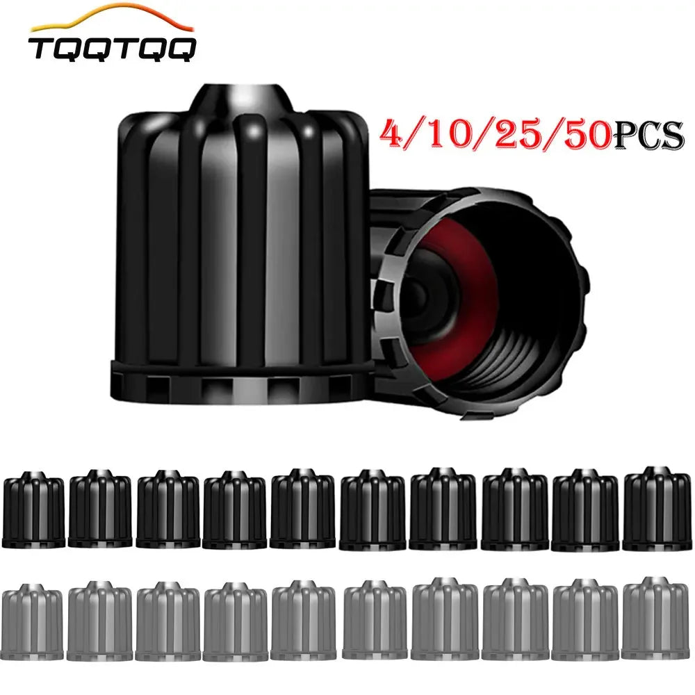 Tire Valve Stem Caps with O Rubber Ring | Universal Tyre Stem Covers for Cars SUVs Bikes Trucks