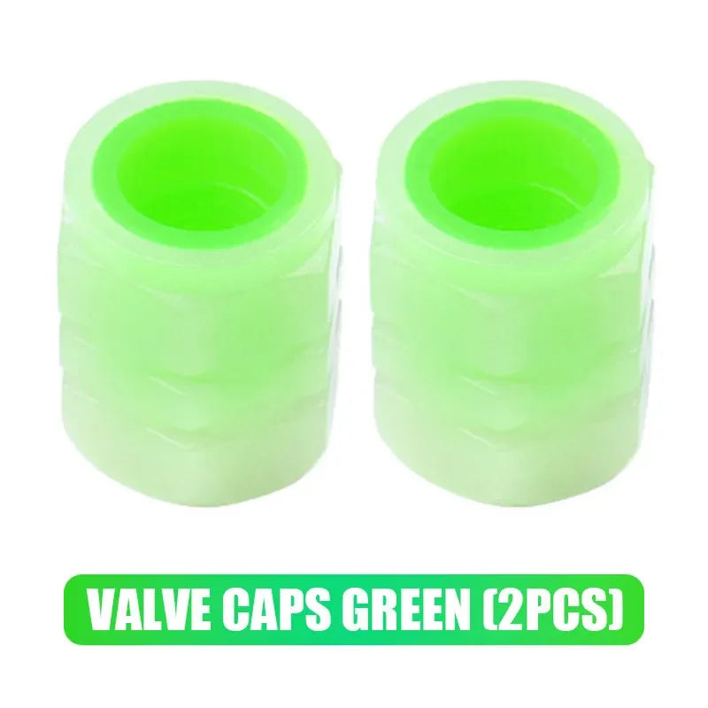 Glow-in-the-Dark Tire Valve Caps | Luminous Car Motorcycle Accessories alternate view