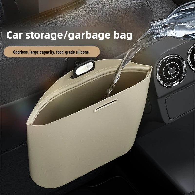 Silicone Car Trash Can Foldable Hanging Car Organizer alternate view