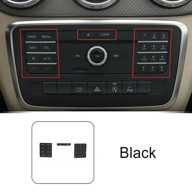 Car Center Console CD Panel Multimedia Button Stickers ABS For Mercedes Benz CLS W218 GLA X156 2014-2016 Interior Accessories