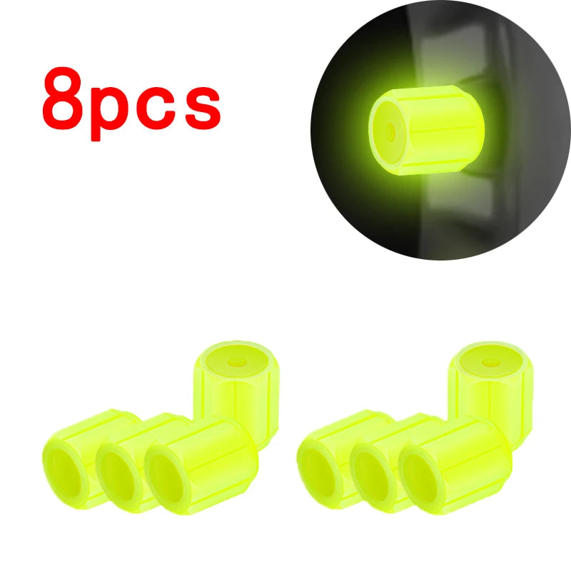 Luminous Tire Valve Caps 6 Colors Car Motorcycle Glowing Valve Cover Car Tire Wheel H alternate view