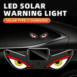 Devil’s Eye Shaped Car Window Decorative Light With Suction Cup Solar/USB-C Rechargeable Red Yellow White Flashing Warning Lamp