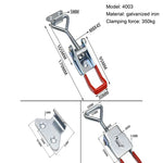 Red + Silver Adjustable Toolbox Case Metal Toggle Latch Catch Clasp Quick Release Clamp detail view