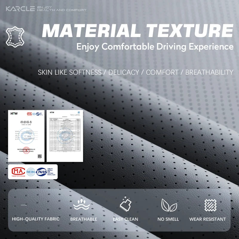 Nappa Leather Car Seat Cushion Cover With Non-Slip Gel Bottom close-up view
