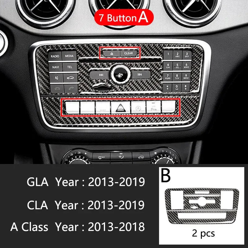 Car Styling Carbon fiber interior button panel Decoration Cover Trim Sticker frame additional angle