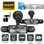4-Channel 360° Dash Cam | 1080P, Night Vision, G-Sensor, Parking Monitor
