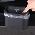 Portable Mini Car Trash Can With Lid Folding Garbage Storage Box