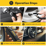 CARSUN 12V 150PSI Portable Car Tire Air Pump | Wired Inflator with Extended Cord additional angle