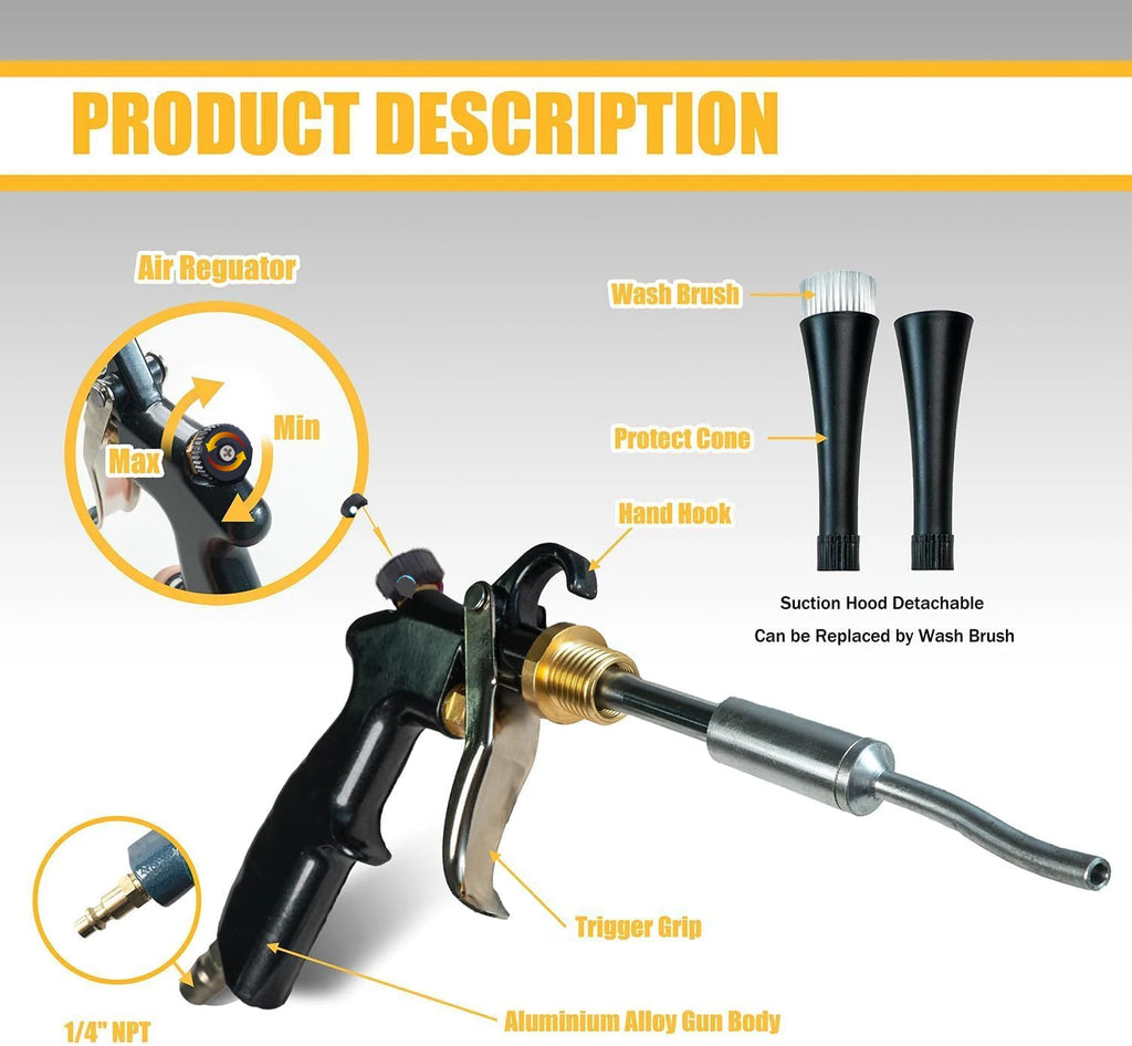 Tornador Air Blow Gun | High Pressure Car Detailing Cleaning Tool with Nozzle alternate view