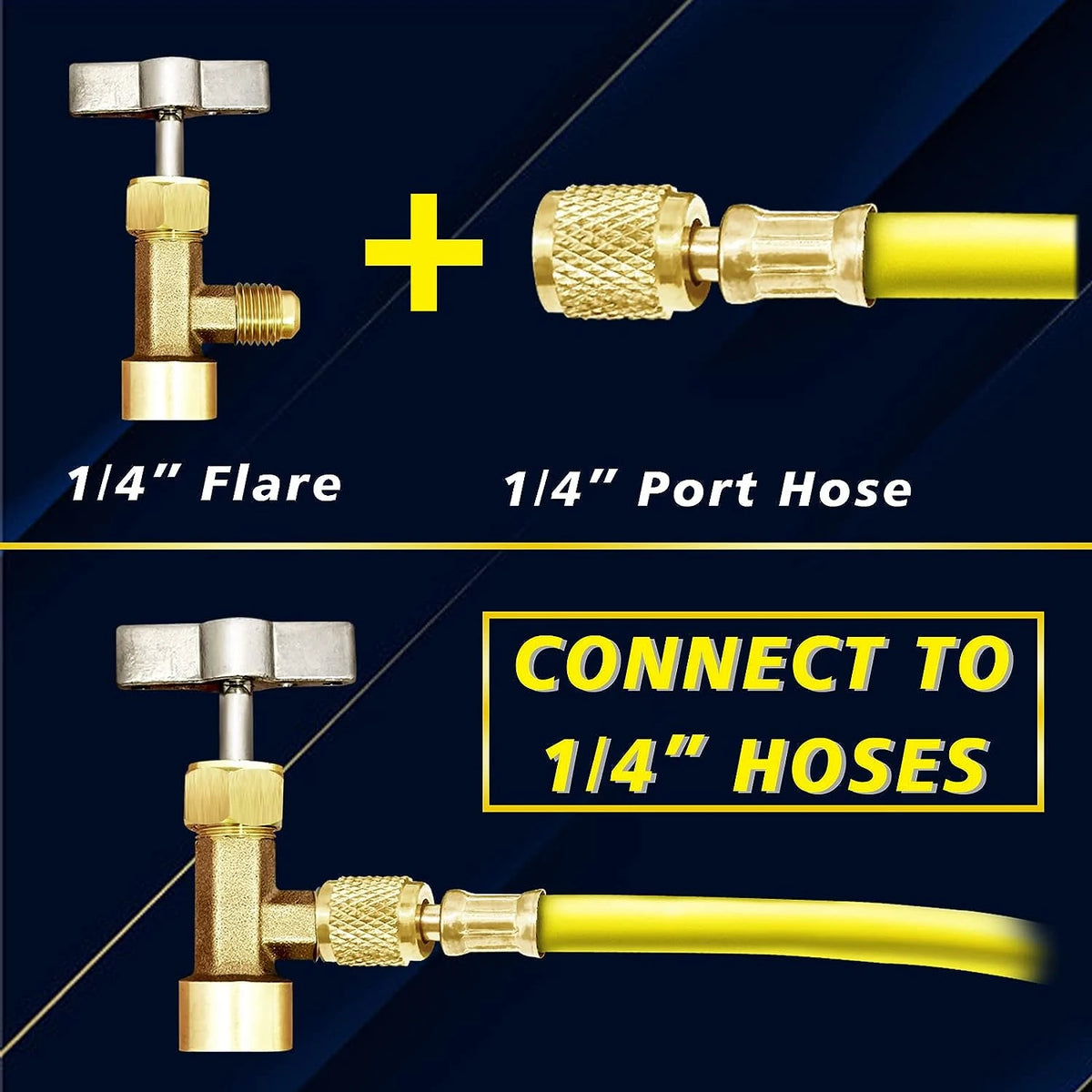 1/4 Thread Adapter R-134a Refrigerant Can Dispensing Bottle Tap Opener Valve 60*35mm lifestyle view