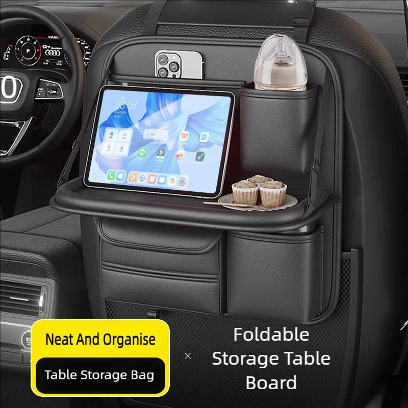 Car Seat Back Organizer with Foldable Table Board