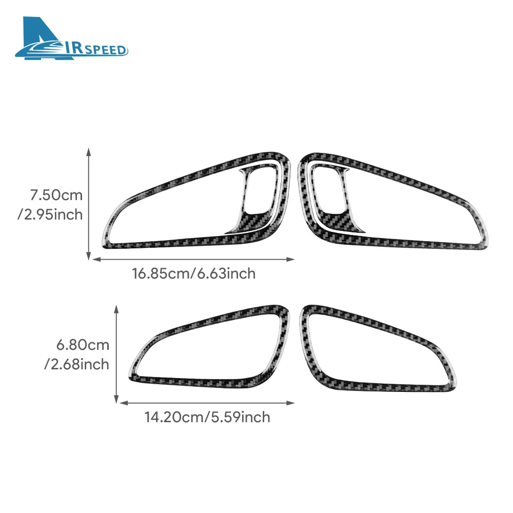 Real Soft Carbon Fiber Sticker For Ford Focus SE RS ST Ecoboost 2015 2016 2017 2018 LHD RHD Car Inner Door Handle Panel Trim