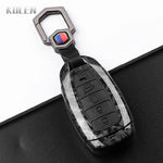 ABS Carbon Fiber Style Car Key Case Cover For Hyundai i30 ix25 Elantra KONA Solaris Azera Grandeur TM Accent Santa Fe Keychain