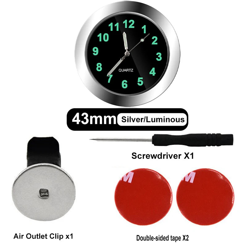 Mini Watch Car Quartz Universal Car Clock Stick-On Electronic Watch Dashboard Noctilucent Decoration For SUV Cars Accessary