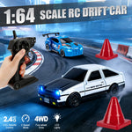 1/64 Drift RC Car with LED Lights 2.4G Remote Control detail view