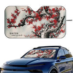 Chinese Plum Flower Sunshade Windscreen 3D Film Plaid Gift Novelty Car Front Window V lifestyle view