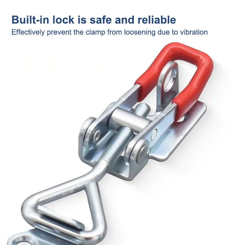 Red + Silver Adjustable Toolbox Case Metal Toggle Latch Catch Clasp Quick Release Cla lifestyle view