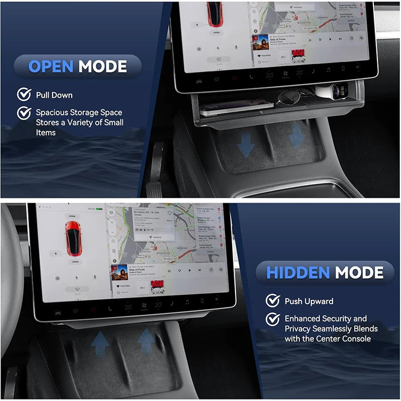 Center Console Screen Under Storage Box | For Tesla Model YL/3/Y Juniper 2019-2026 detail view