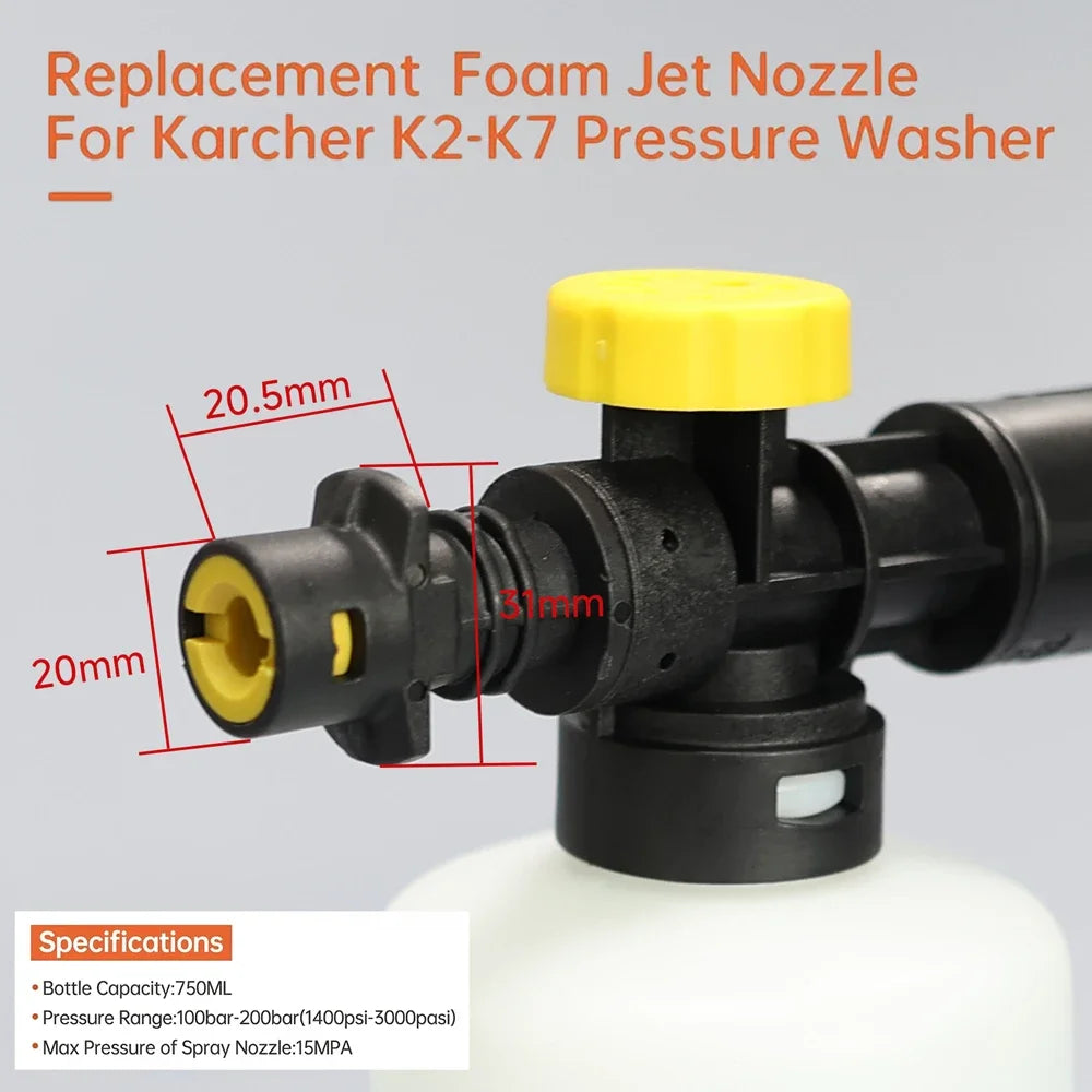 Adjustable Foam Cannon for Karcher K2 K3 K4 K5 K6 K7 | Pressure Washer Snow Foam Lance K detail view